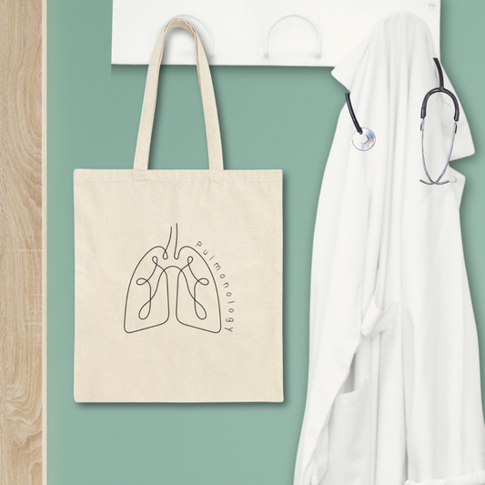 Minimalist Lungs Pulmonology work Tote Bag Cute Graduation gift for Pulmonologists and Lung RNs Anatomical Medical Resident line art