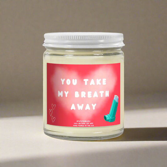 Respiratory Lung Candle, Valentine’s Day Gift for Doctors & Nurses, RT Gift, Inhaler-Themed Anniversary Candle, Medical Gift for Wife or Husband