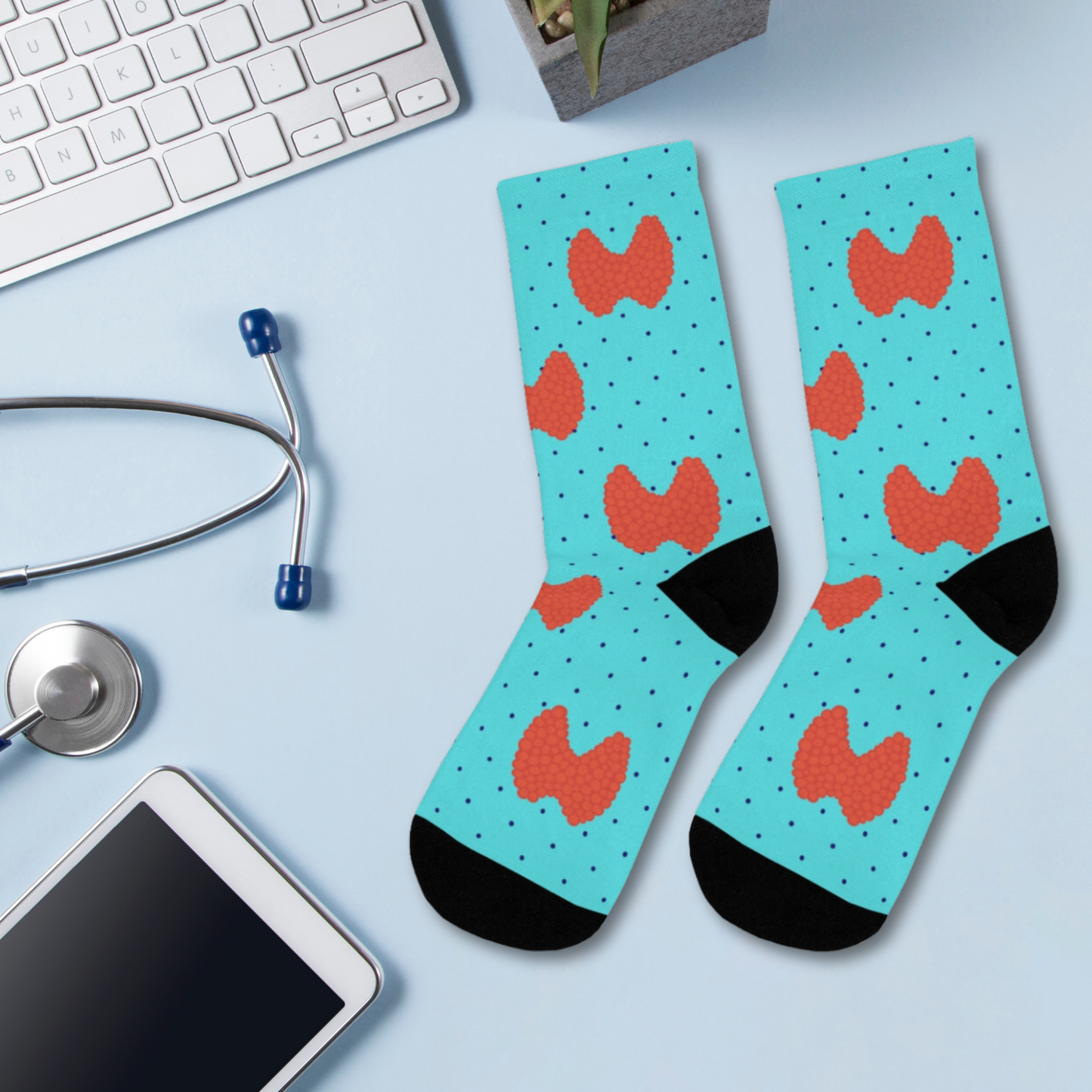 Thyroid socks, endocrine, endocrinology, doctor socks, anatomy, thyroid gland, medical socks, nurse socks, MD, Medical student, ENT surgeon