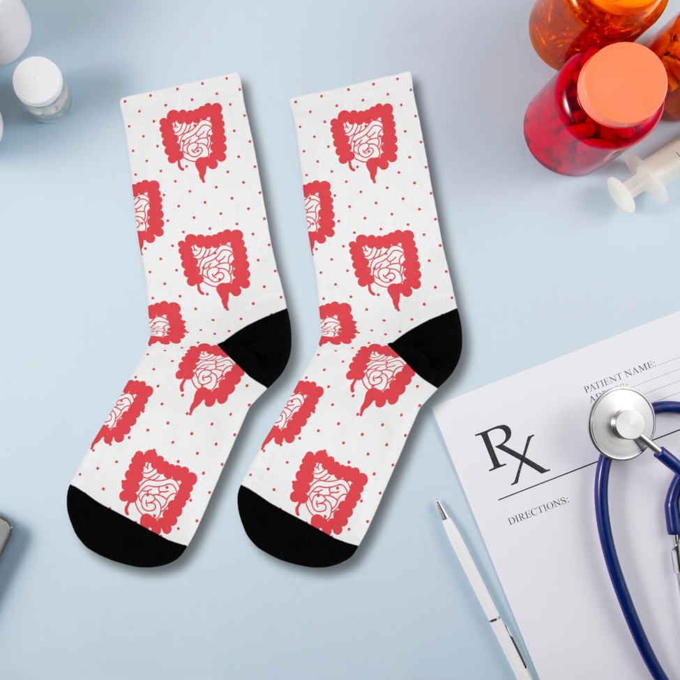 Colorectal socks, Colon, surgeon gift, general surgery, gastrointestinal doctor, doctor socks.