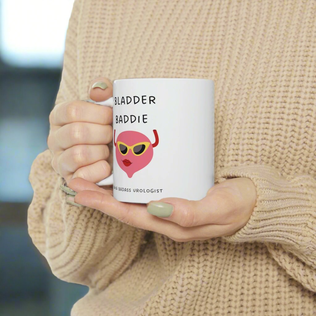 Urologist gift, mug, bladder baddie