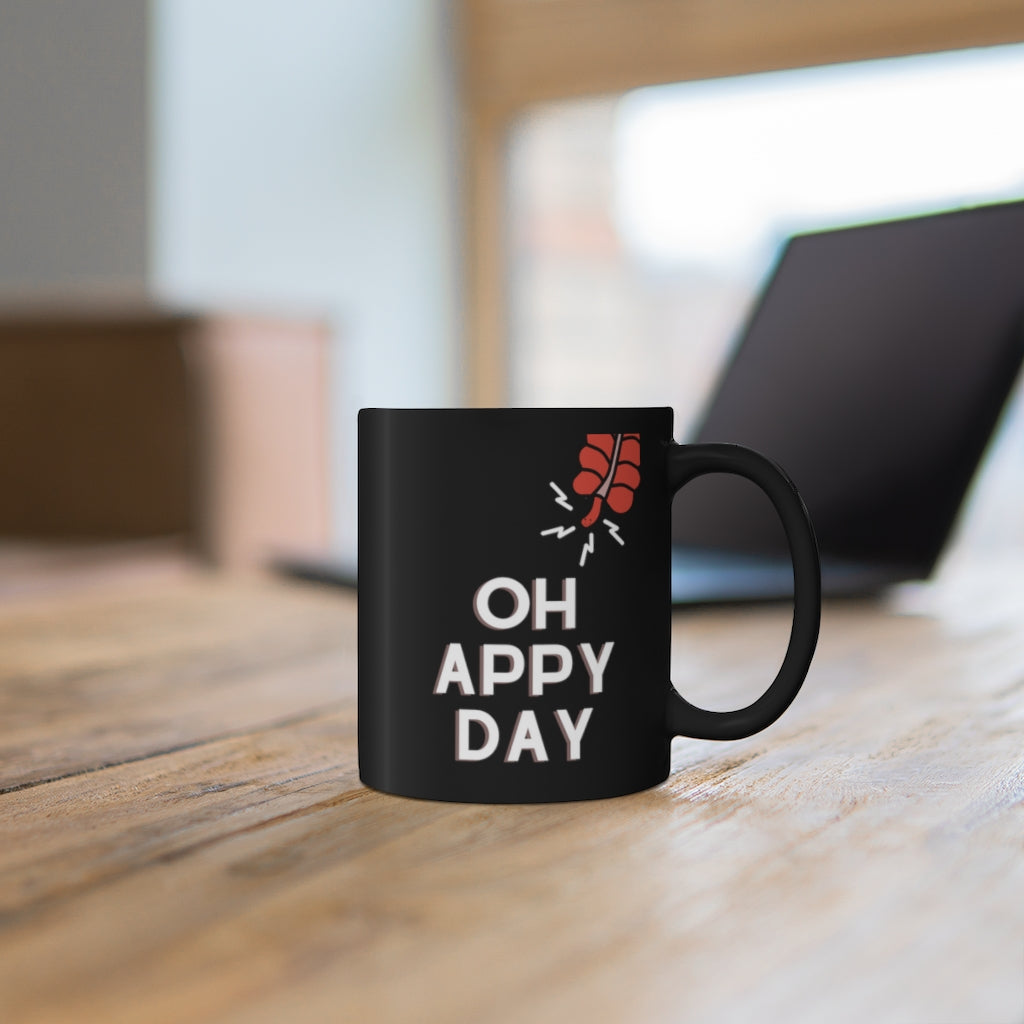 Oh Appy Day! black mug, doctor mug, doctor gift, surgeon mug, surgery gift.
