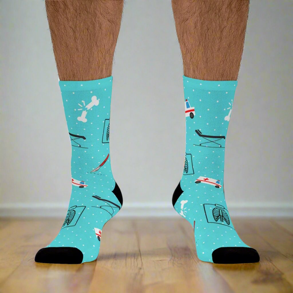 Emergency Medicine socks, ER doctor, trauma surgeon, ER nurse, ER tech, paramedic gift.