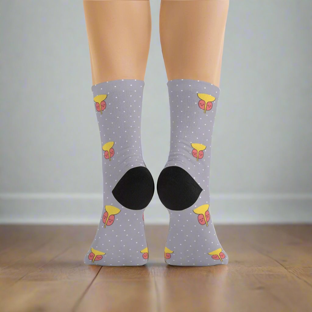 Grey Prostate socks, prostate socks, urologist, urology resident, urology nurse gift, doctor socks, anatomy socks.