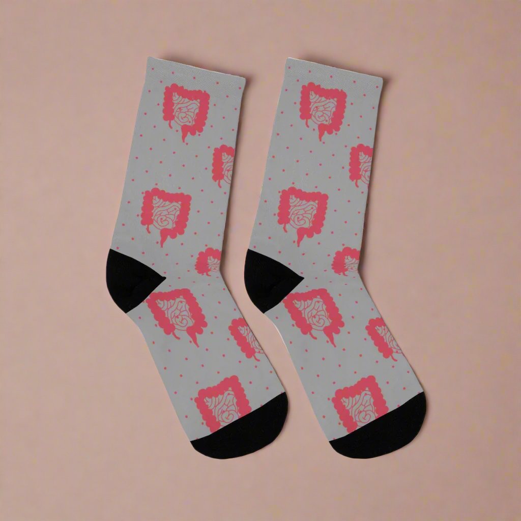 Gray Colorectal socks, Colon, surgeon gift, general surgery, gastrointestinal doctor, doctor socks.