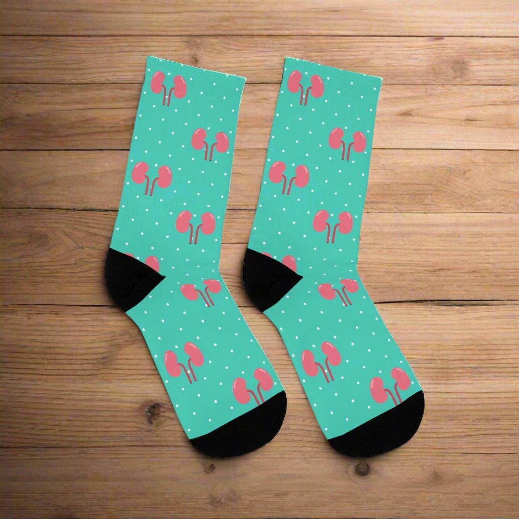 Blue Kidney Nephrology/ Urology socks, Nephrologist, urologist, urology resident, urology nurse gift.