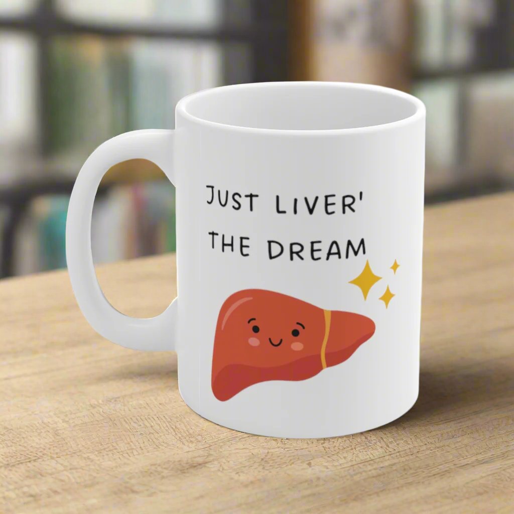 Liver mug, hepatology, hepatologist, general surgery, Liver disease, Liver transplant, liver surgeon, bilirubin, doctor mug, medical puns