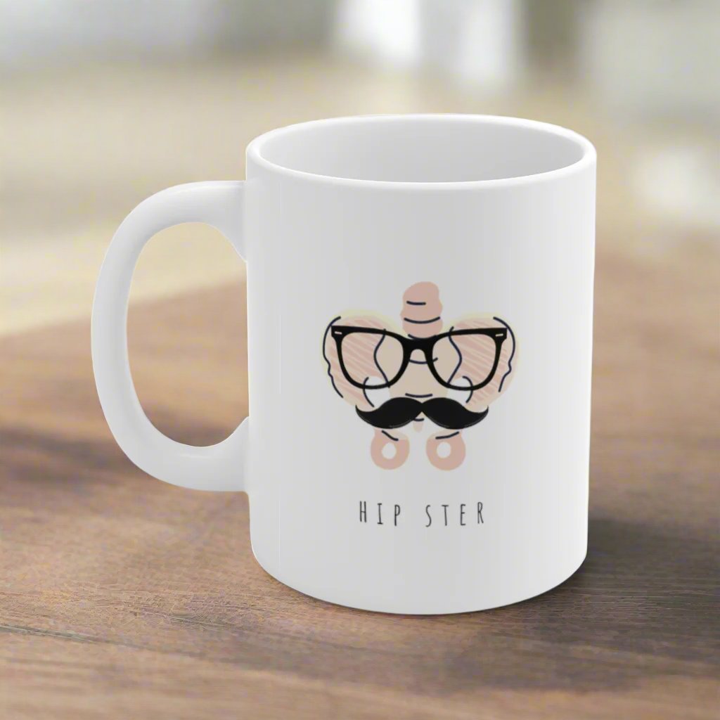 Hipster mug, pelvis, orthopedics, hip surgeon, hip surgery, orthopedic surgery, ortho resident, doctor gift, surgeon gift, medical humor, medical puns