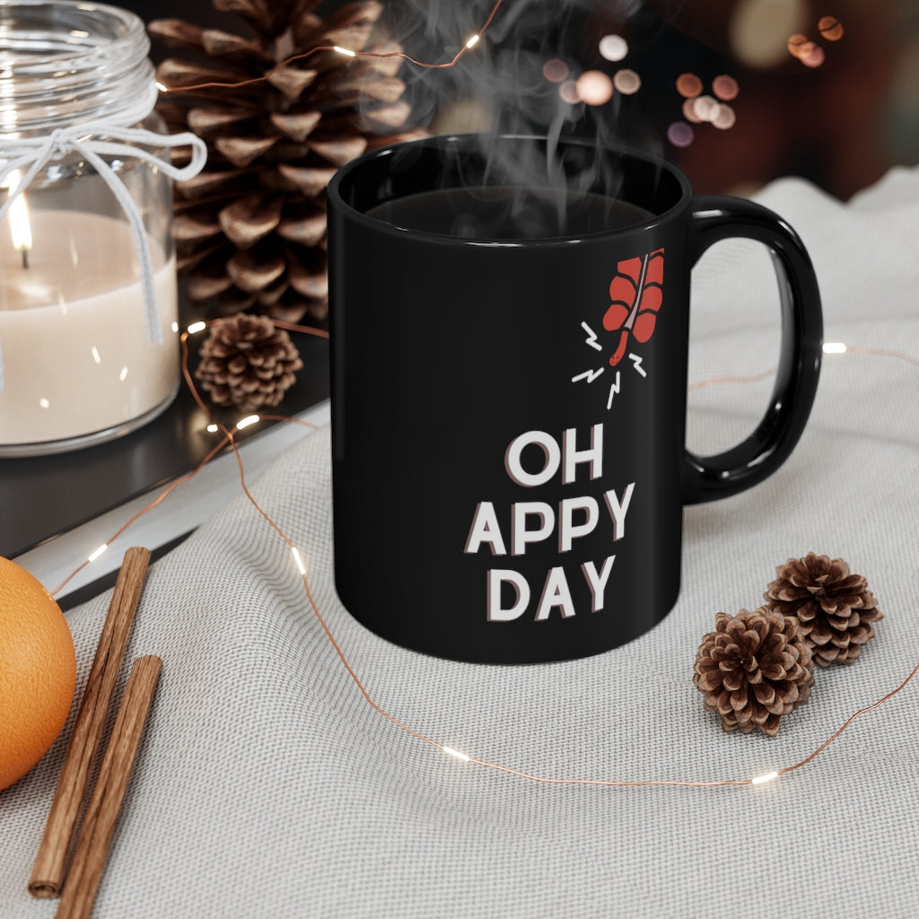 Oh Appy Day! black mug, doctor mug, doctor gift, surgeon mug, surgery gift.