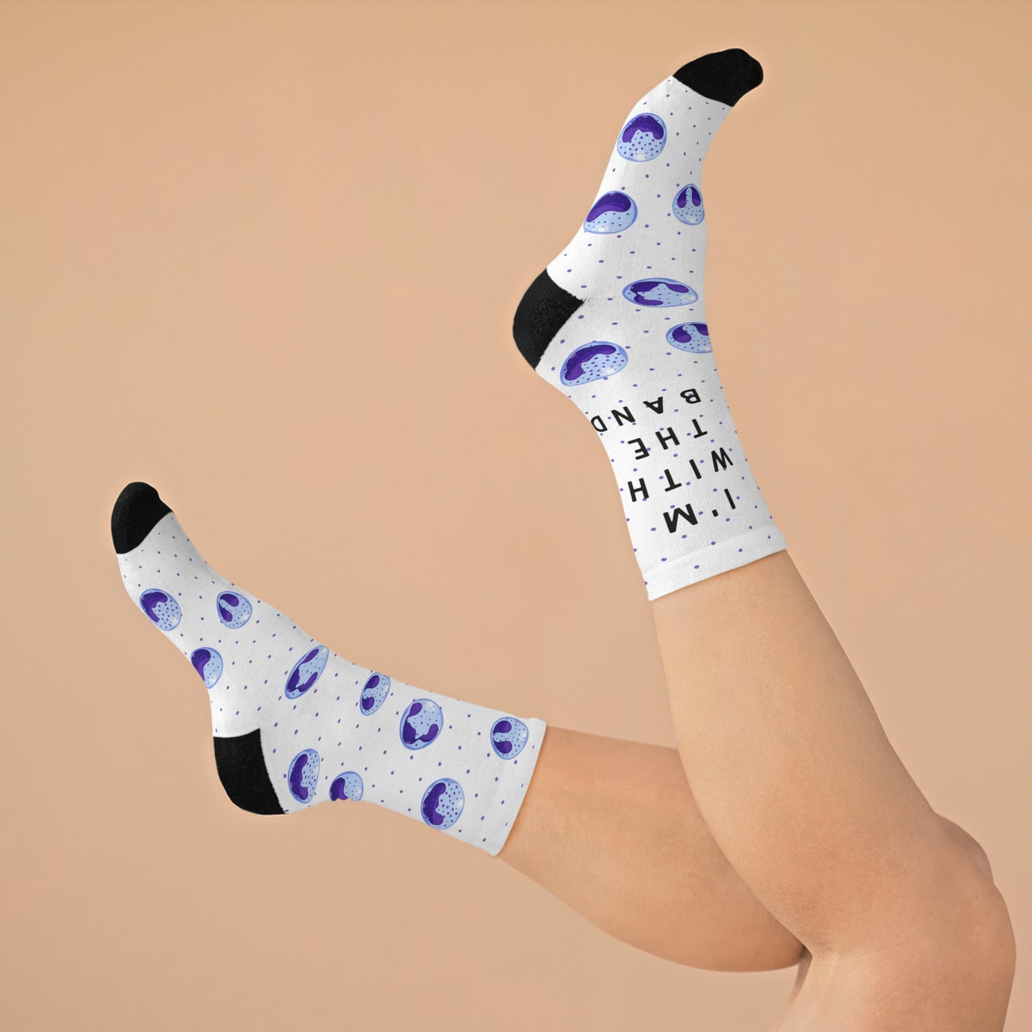 Hematology, Im with the band socks, doctor socks, lab tech socks, microbiology, blood cells, oncology socks, band cells, medical socks