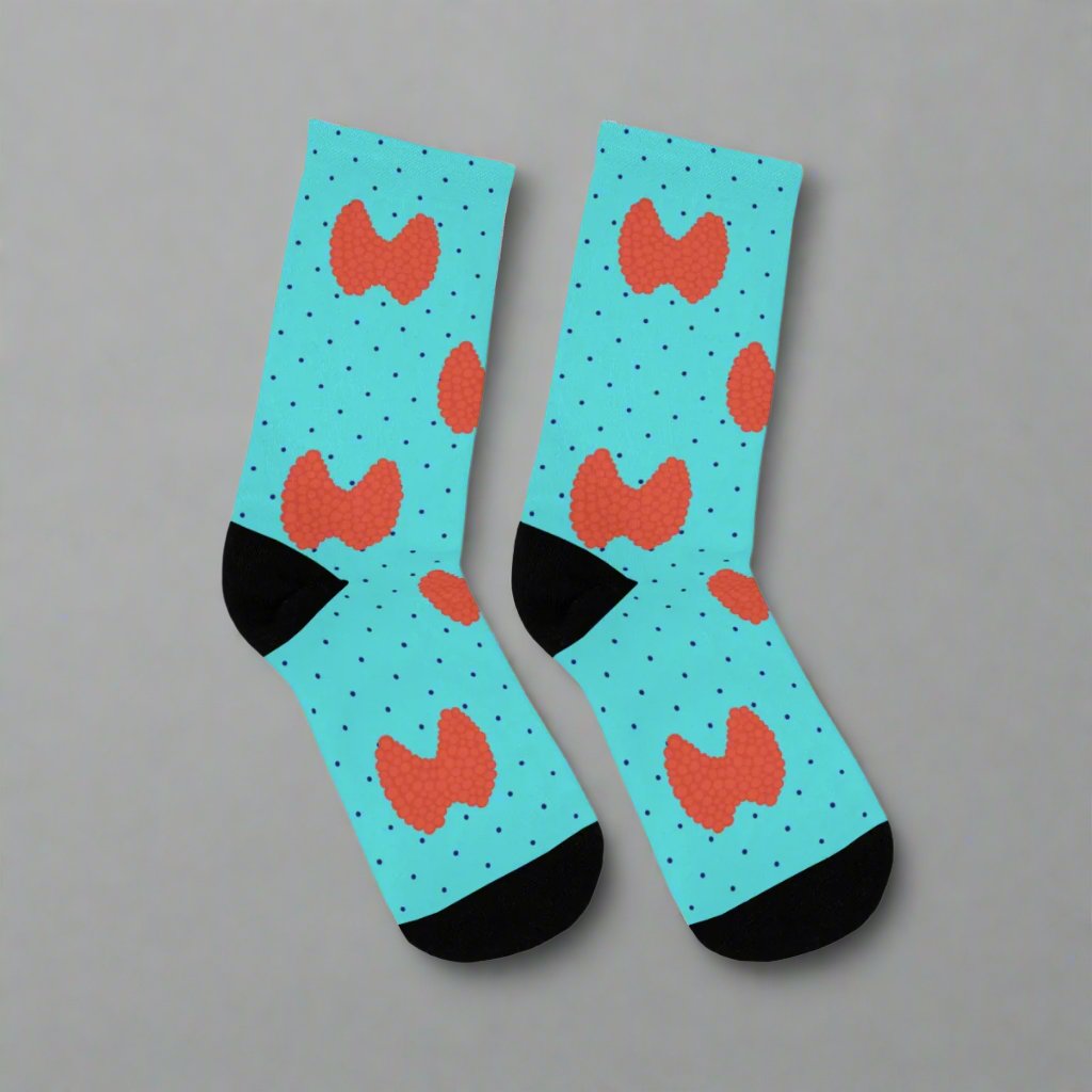 Thyroid socks, endocrine, endocrinology, doctor socks, anatomy, thyroid gland, medical socks, nurse socks, MD, Medical student, ENT surgeon