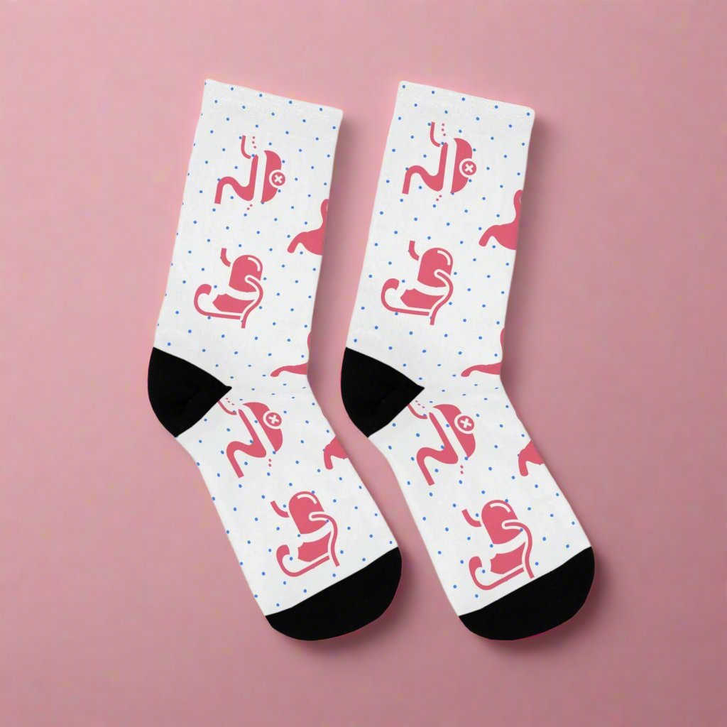 White Bariatric Surgery socks, GI socks, surgeon medical student, nurse, PA, Nurse Practitioner, surgeon gift, gastrointestinal