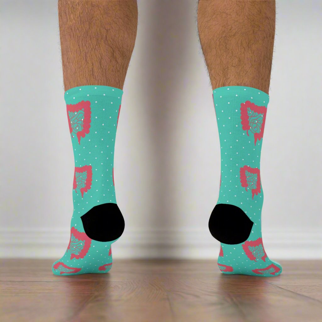 Blue Colorectal socks, Colon, surgeon gift, general surgery, gastrointestinal doctor, doctor socks.