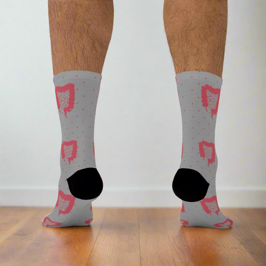 Gray Colorectal socks, Colon, surgeon gift, general surgery, gastrointestinal doctor, doctor socks.