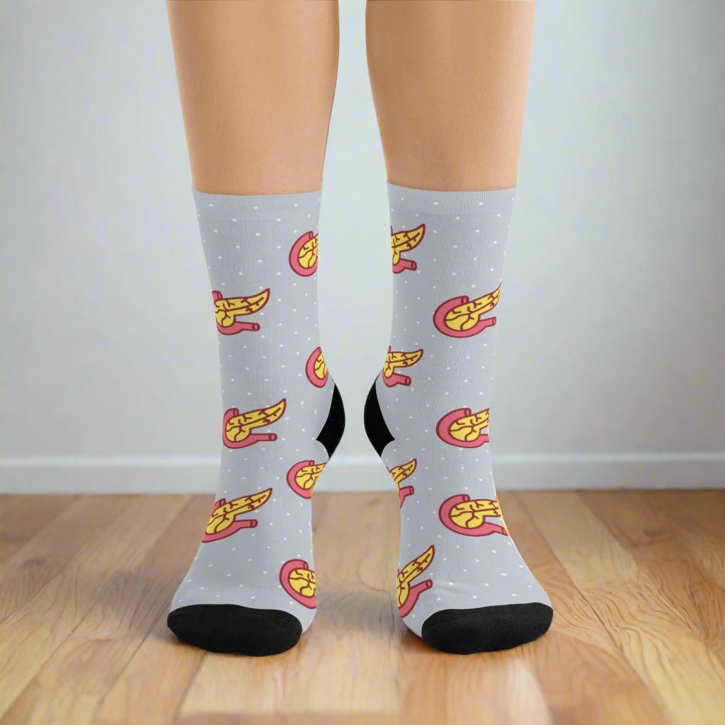 Pancreas socks, endocrinology socks, medical student, nurse, PA, Nurse Practitioner, anatomy socks, surgeon gift, endocrine