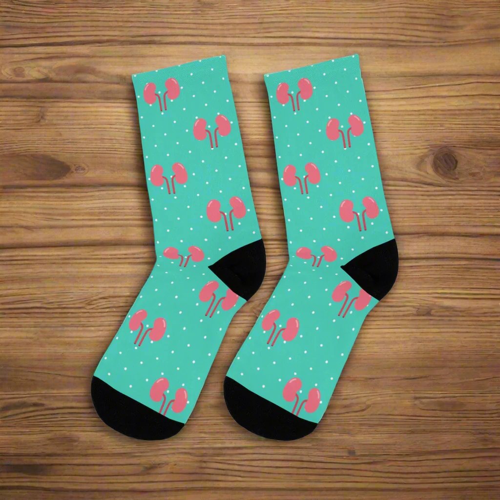 Blue Kidney Nephrology/ Urology socks, Nephrologist, urologist, urology resident, urology nurse gift.
