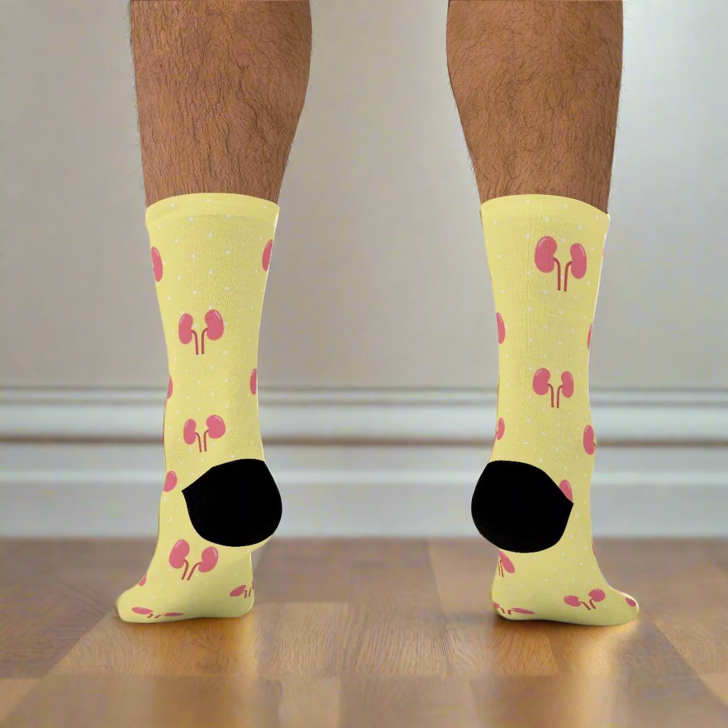 Yellow Kidney Nephrology/ Urology socks, Nephrologist, urologist, urology resident, urology nurse gift.