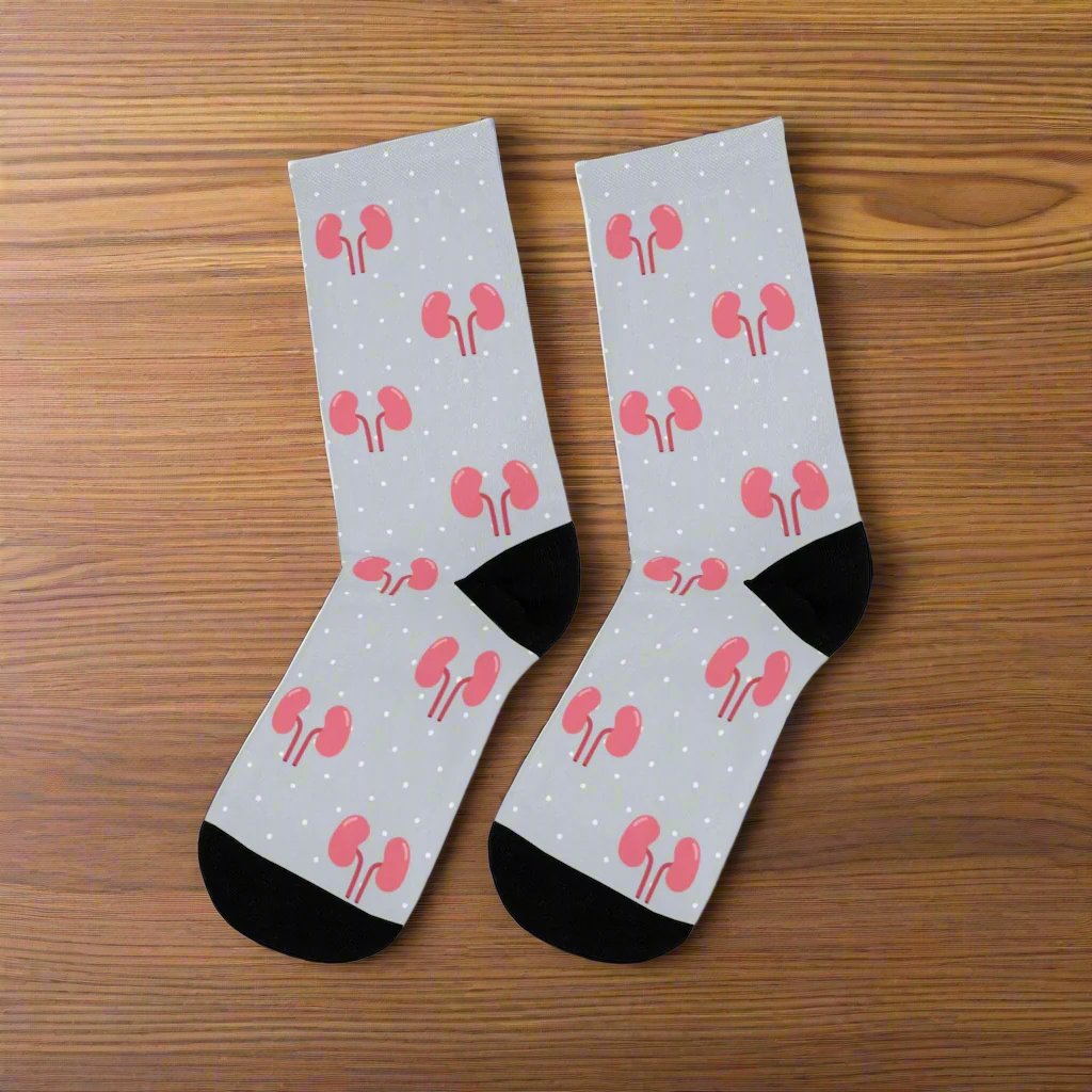 Gray Kidney Nephrology/ Urology socks, Nephrologist, urologist, urology resident, urology nurse gift.
