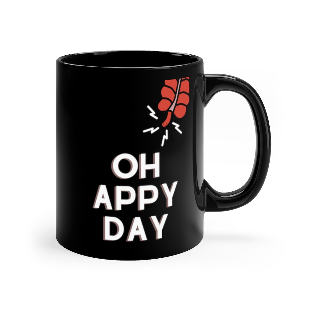 Oh Appy Day! black mug, doctor mug, doctor gift, surgeon mug, surgery gift.