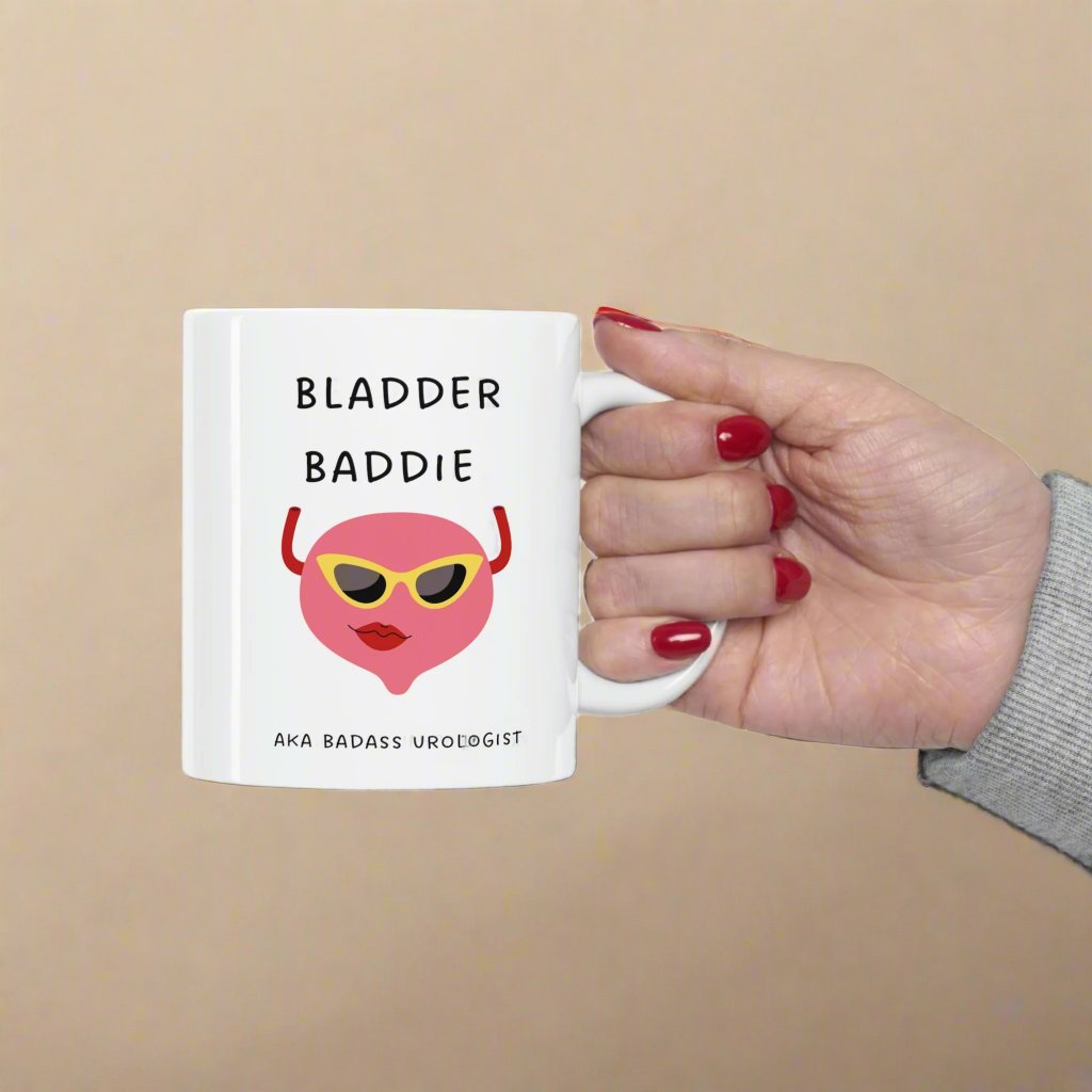 Urologist gift, mug, bladder baddie
