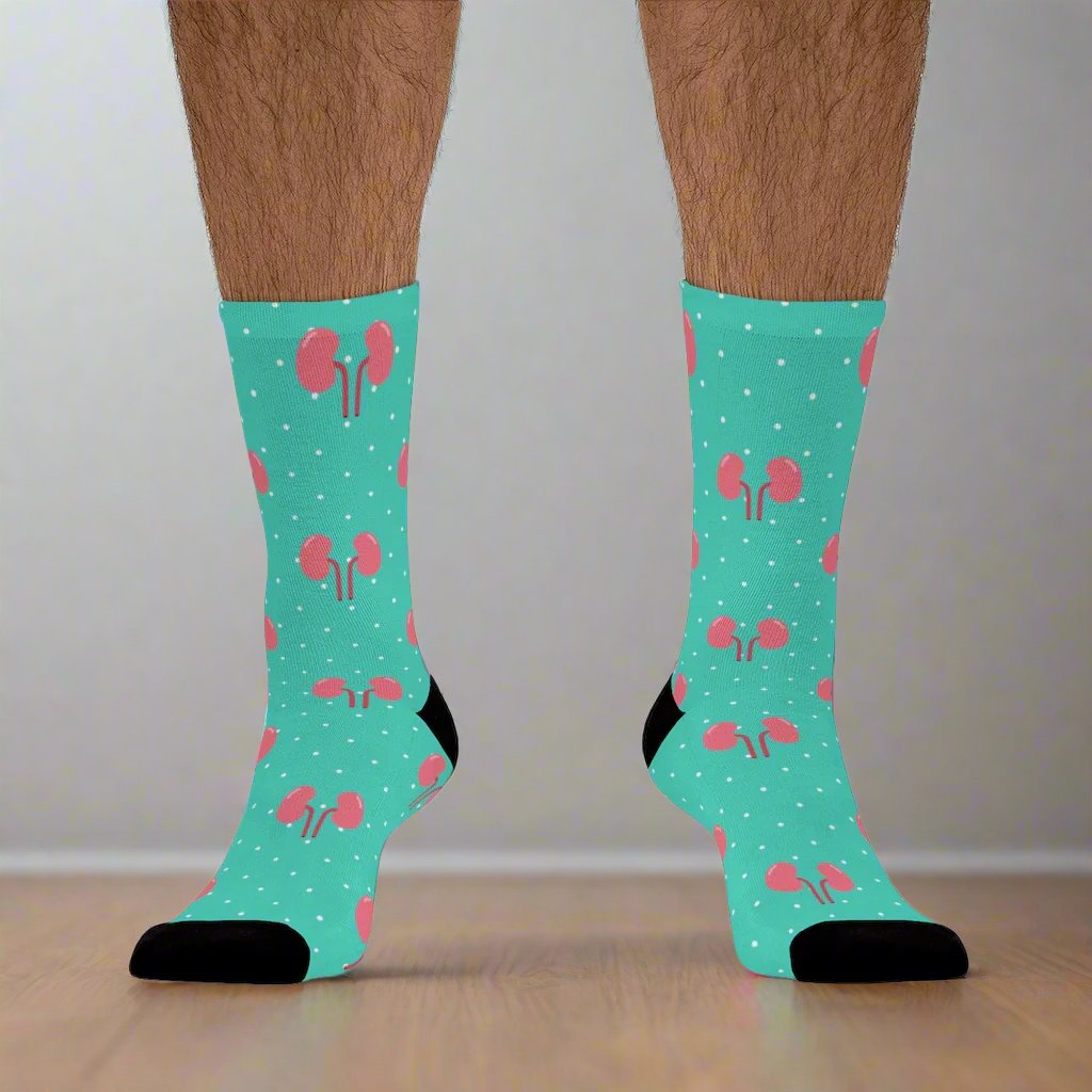 Blue Kidney Nephrology/ Urology socks, Nephrologist, urologist, urology resident, urology nurse gift.