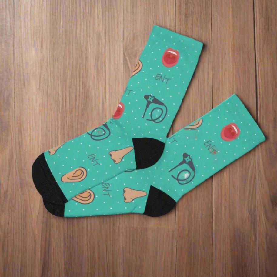ENT socks, Ear nose and throat doctor, doctor socks, Otoscope, otolaryngology, endoscope, nose doctor, nose surgeon, throat surgeon, ear surgeon,