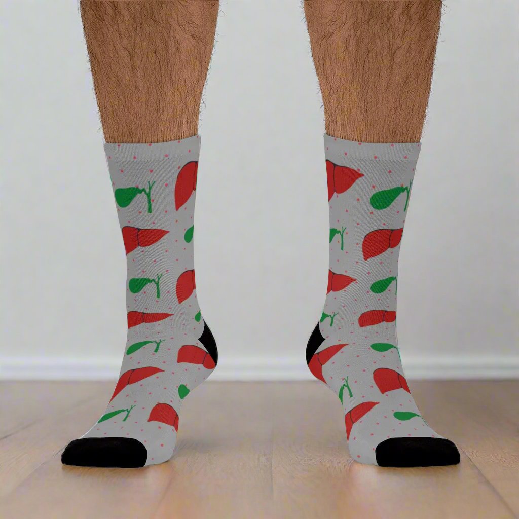 Liver and Gallbladder socks, hepatology, hepatobiliary, doctor socks, nurse socks, surgeon gift.