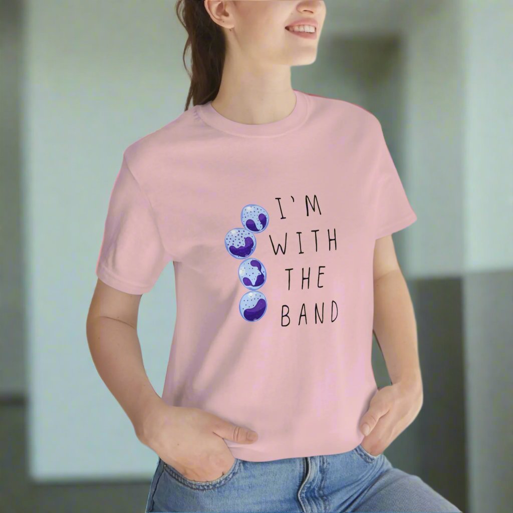 Hematology Tee, Hematologist, Band cells, Blood smear, Im with the band, Heme Onc, Lab tech, Neutrophils, Nurse gift, resident gift, Internal Medicine