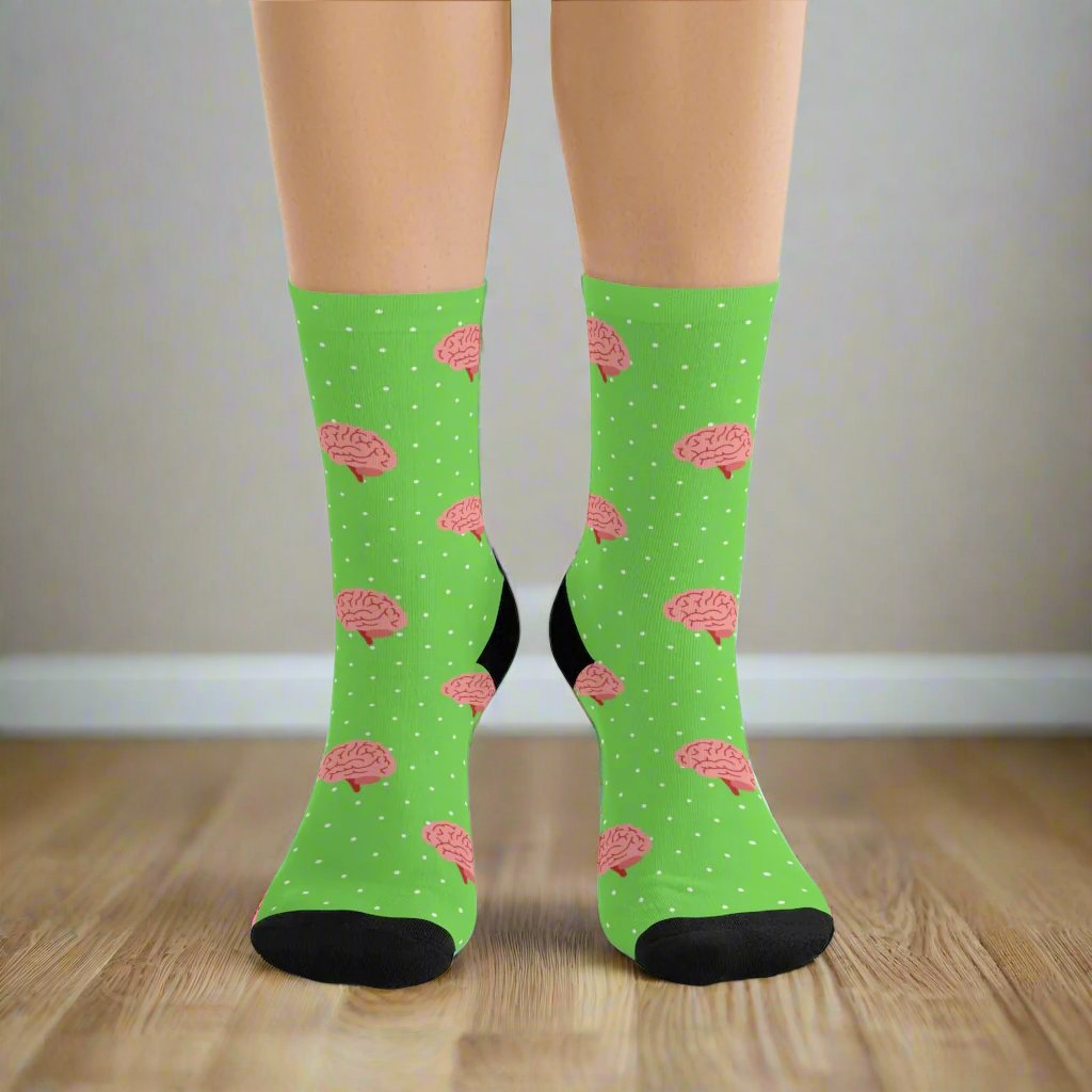Green Neurology, Neurologist socks, Neurosurgery, Brain