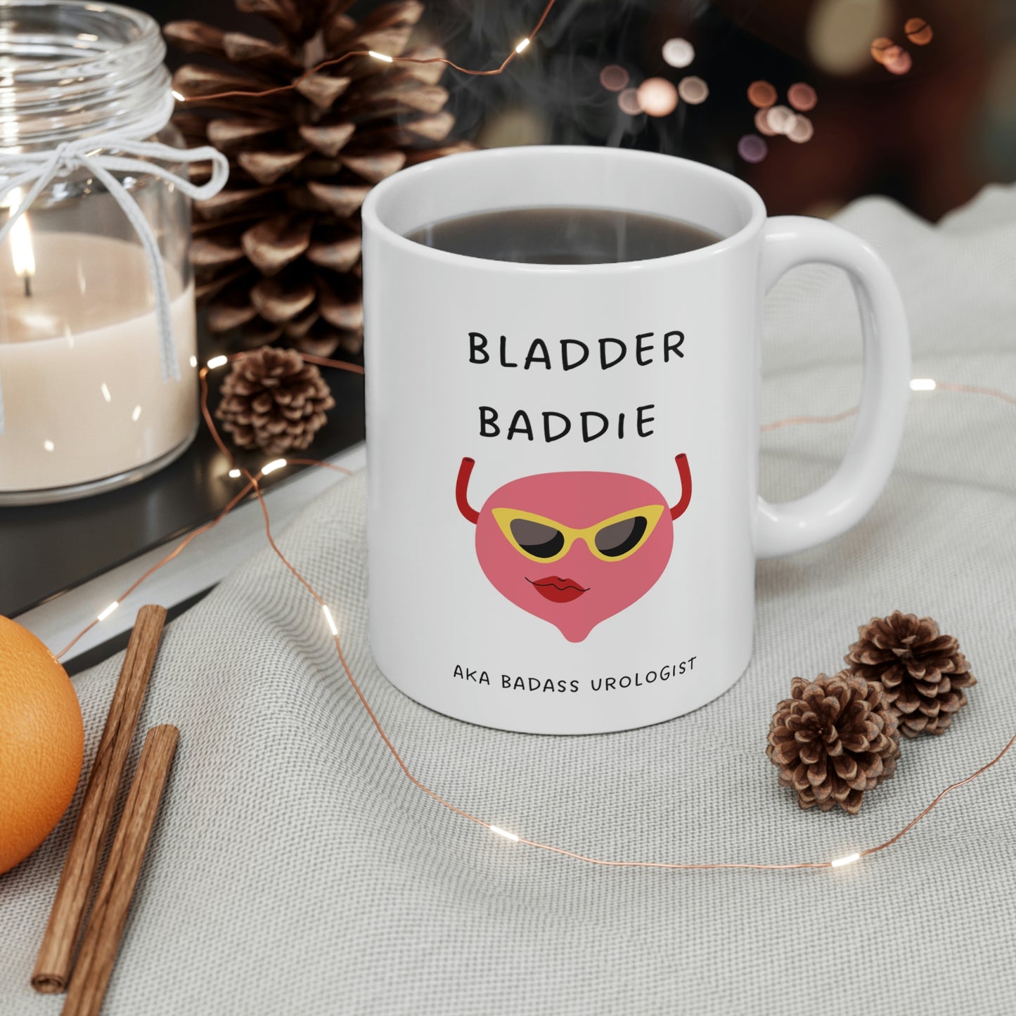 Urologist gift, mug, bladder baddie