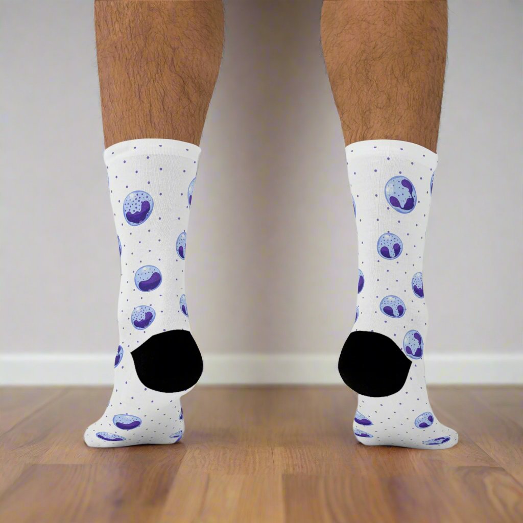 Hematology, band blood cells socks, doctor socks, lab tech socks, microbiology, blood cells, oncology socks, band cells, medical socks