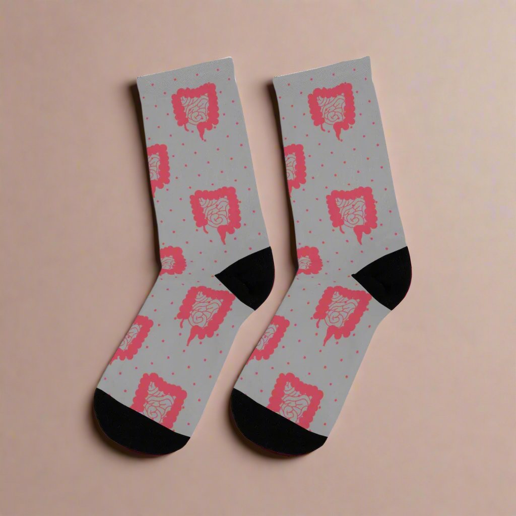 Gray Colorectal socks, Colon, surgeon gift, general surgery, gastrointestinal doctor, doctor socks.