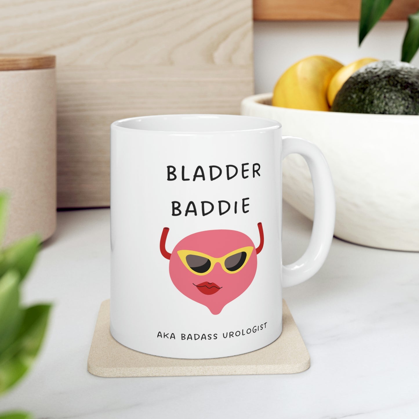 Urologist gift, mug, bladder baddie
