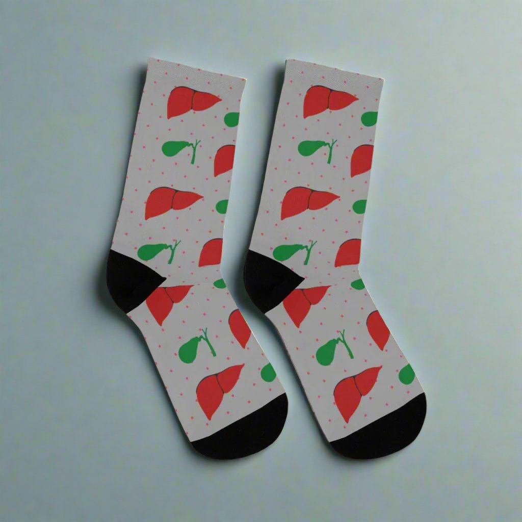 Liver and Gallbladder socks, hepatology, hepatobiliary, doctor socks, nurse socks, surgeon gift.