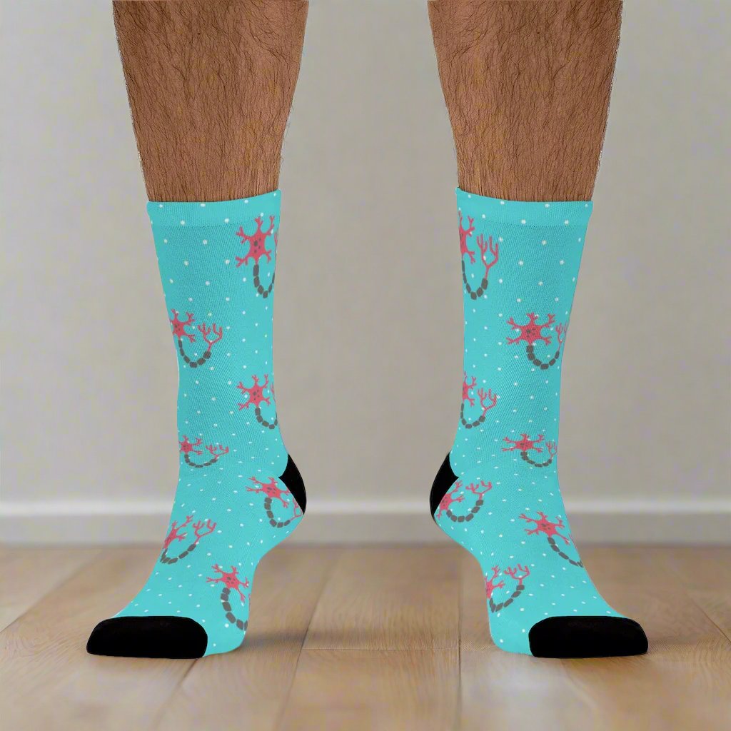 Blue Neuron socks, Neurology gift, Neurologist socks, Neurosurgery, Brain