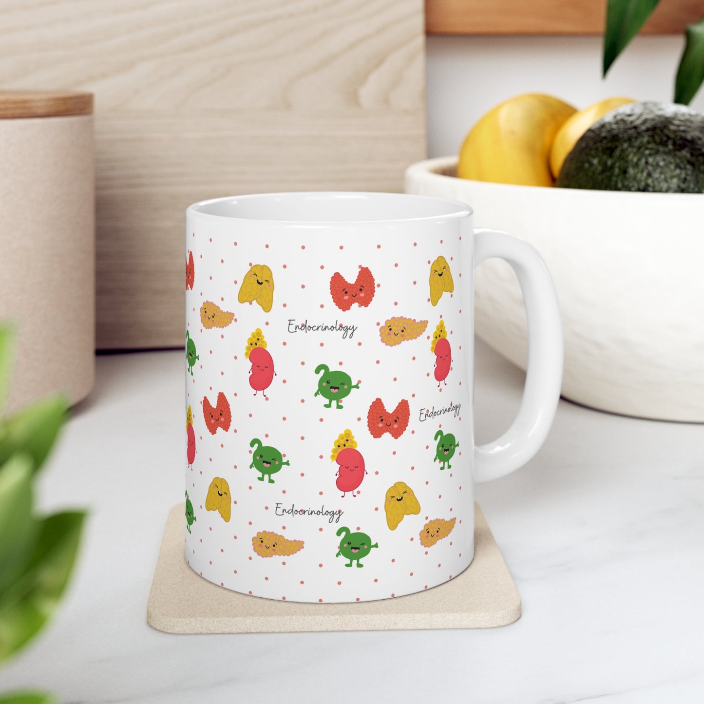 Endocrine mug, Endocrinology gift, diabetes, pancreas, pineal gland, adrenals, pituitary, thymus, thyroid, doctor gift, nurse gift.
