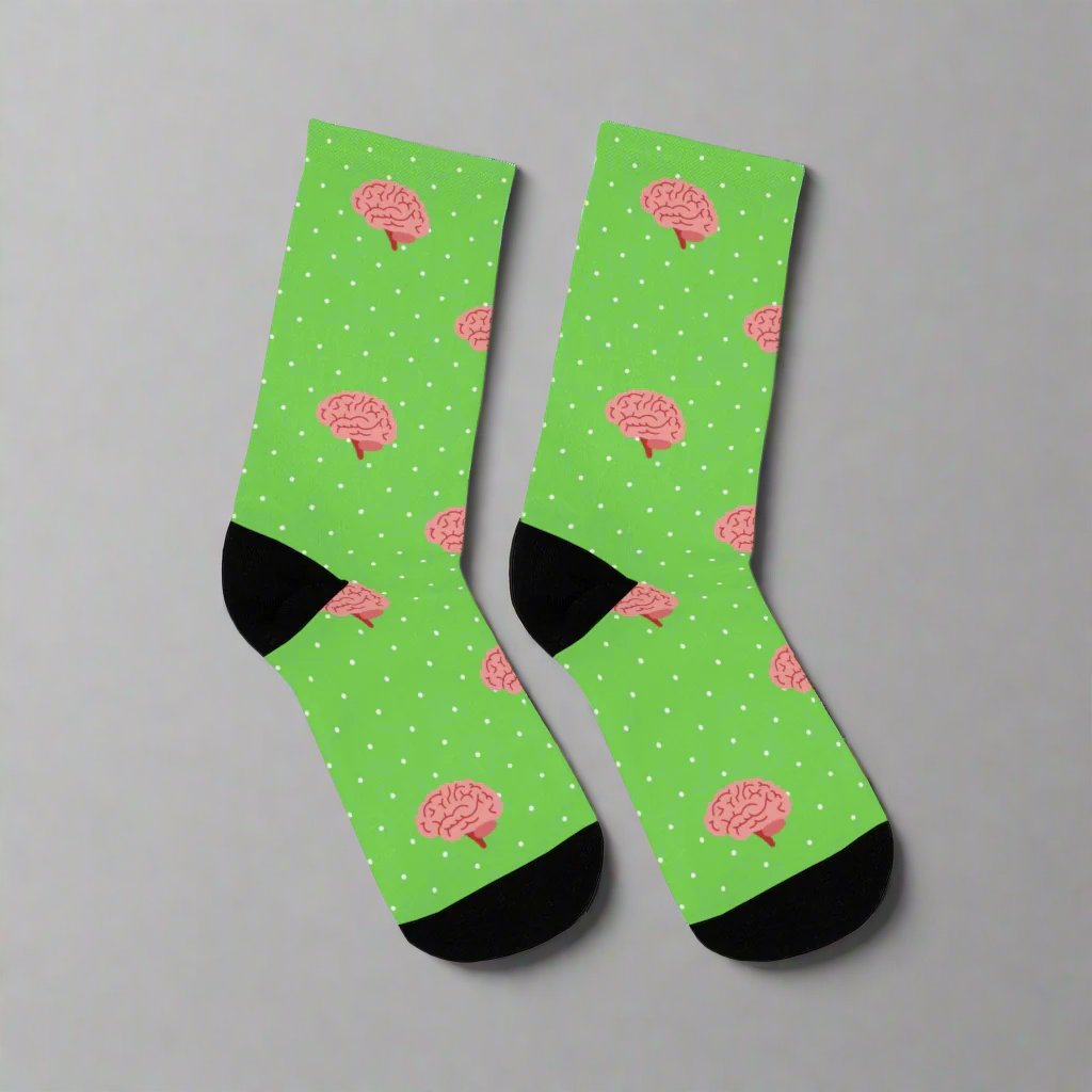 Green Neurology, Neurologist socks, Neurosurgery, Brain