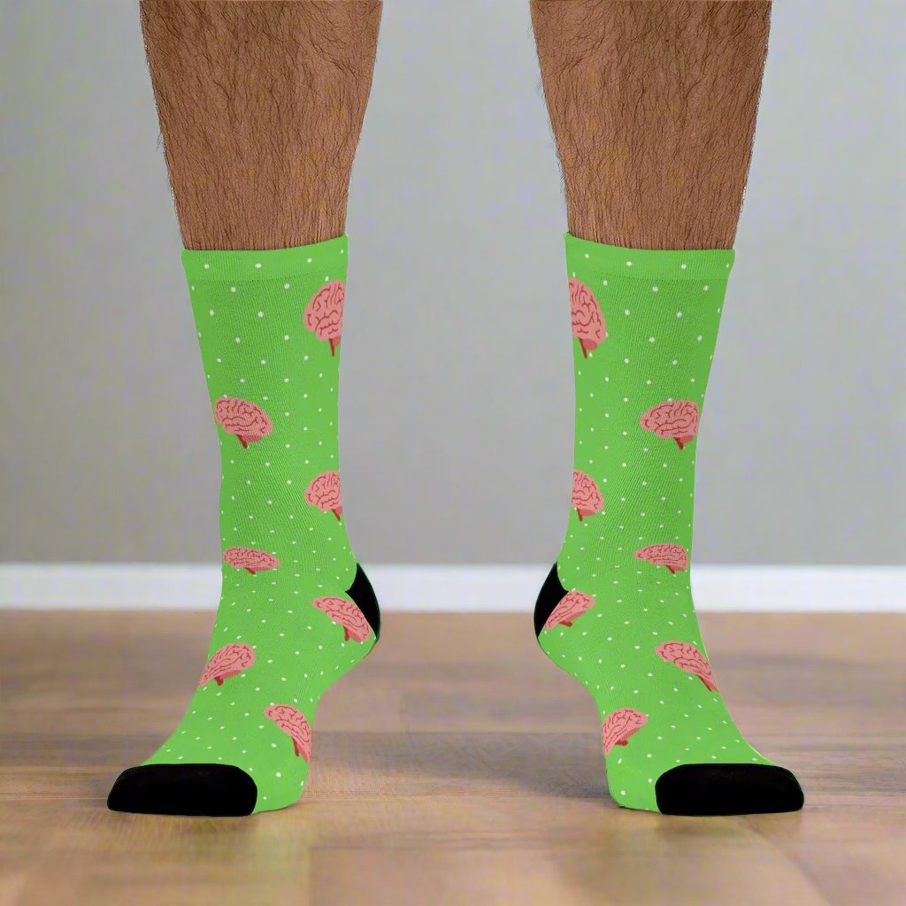 Green Neurology, Neurologist socks, Neurosurgery, Brain