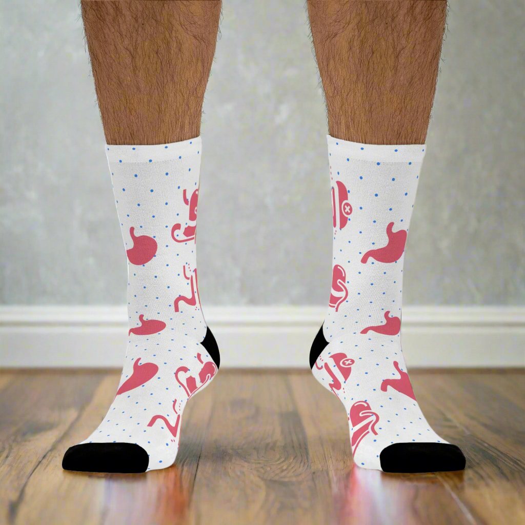 White Bariatric Surgery socks, GI socks, surgeon medical student, nurse, PA, Nurse Practitioner, surgeon gift, gastrointestinal