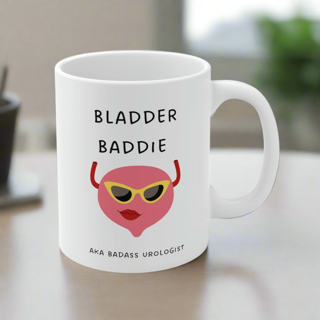 Urologist gift, mug, bladder baddie