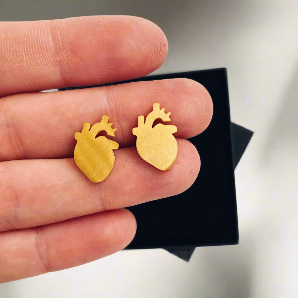 Anatomical Heart Earrings: Cardiology, Cardiologist, Nurse, Doctor gift