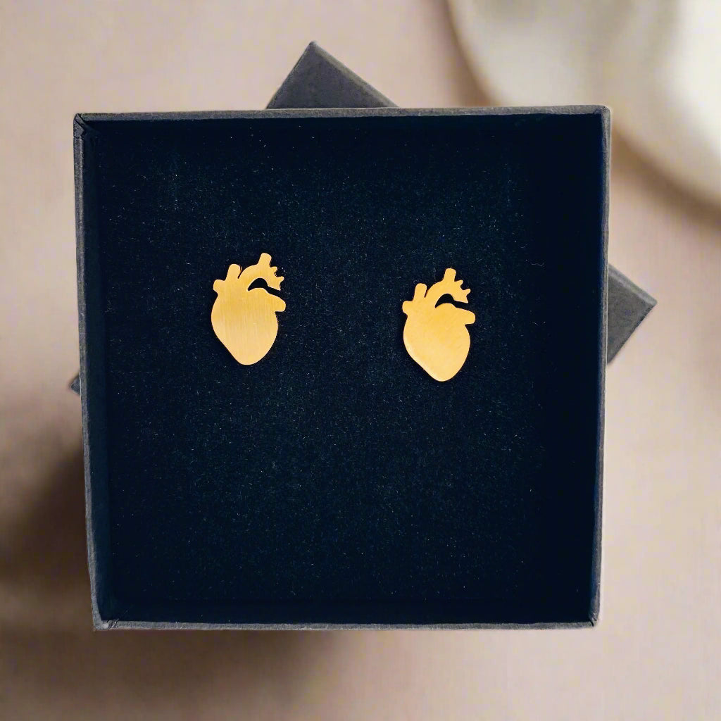 Anatomical Heart Earrings: Cardiology, Cardiologist, Nurse, Doctor gift