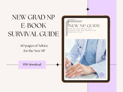 New NP Guide E-Book, Step by Step Guide for the Transition from RN to NP (FREE with any purchase)