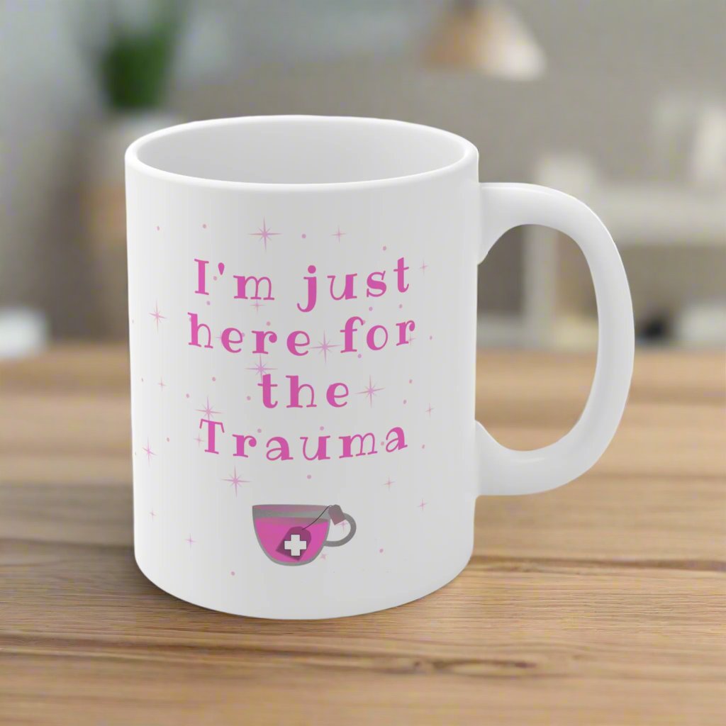 Pink Trauma nurse mug, ER nurse, Emergency room, EMT, Paramedic, Trauma surgeon, Nurse Practitioner, coworker gift, healthcare