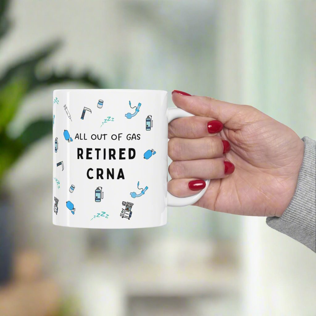 Retired CRNA mug, Retirement gift, Anesthesia mug, passing gas, Nurse Anesthetist mug, CRNA gift,  Anesthesiology retirement gift mug,  Anesthetist