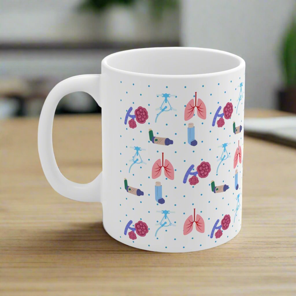 Respiratory therapist mug, Pulmonology, lung disease doctor, breathing treatment, RT new grad gift, RT mug, new grad respiratory therapist