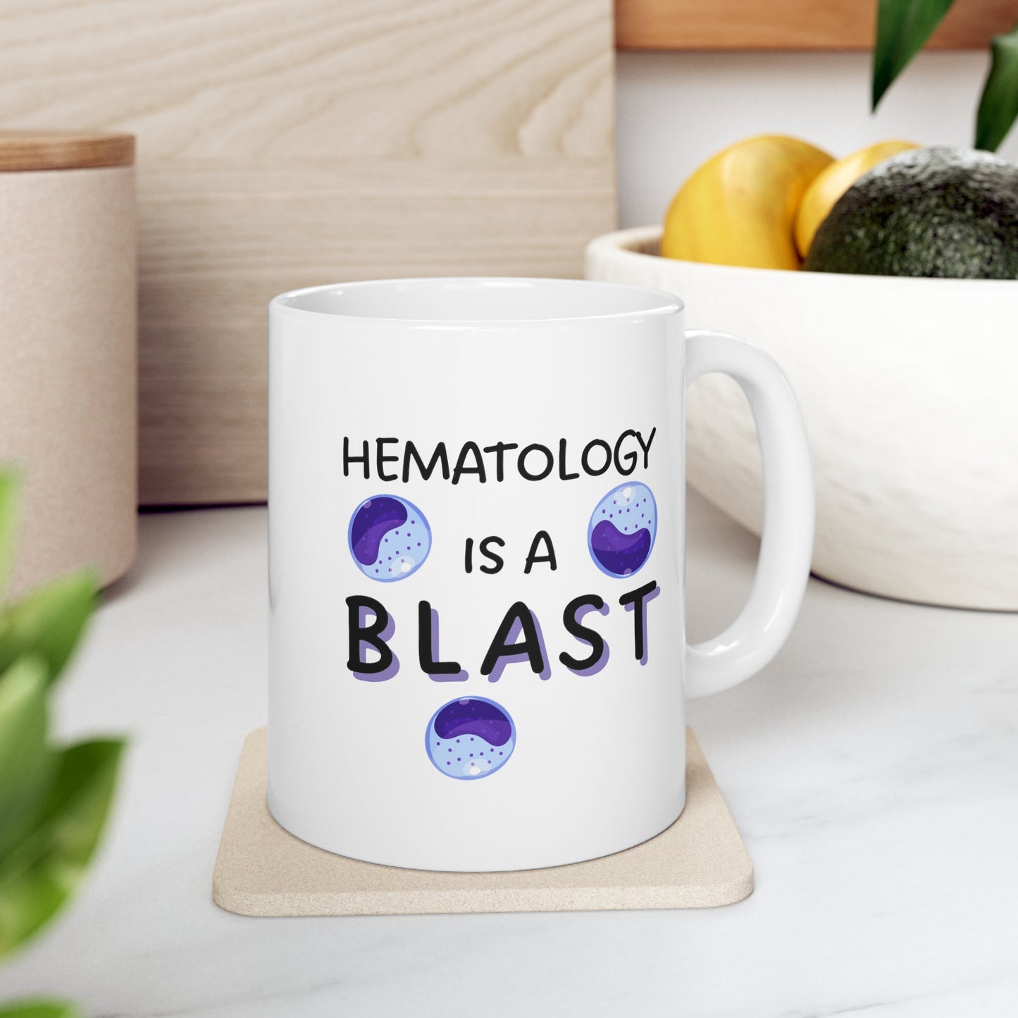 Hematology mug, blast cells, heme onc, doctor mug, blood study, lab tech, hematologist gift, medical humor