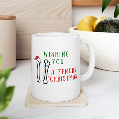 Orthopedics holiday mug, Trauma surgeon mug, Christmas medical mug, orthopedic surgeon holiday mug, Bone doctor, Nurse xmas mug, femur, medical humor