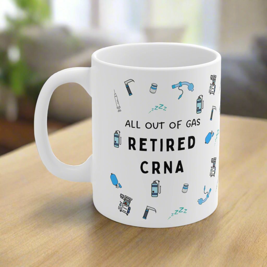 Retired CRNA mug, Retirement gift, Anesthesia mug, passing gas, Nurse Anesthetist mug, CRNA gift,  Anesthesiology retirement gift mug,  Anesthetist