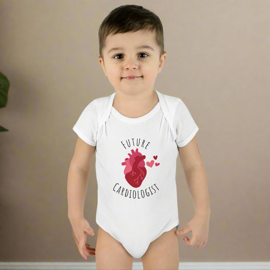 Future cardiologist baby one piece, medical baby gift, heart doctor baby shower, healthcare baby shower, baby gift for cardiology, cardiac nurse baby shower